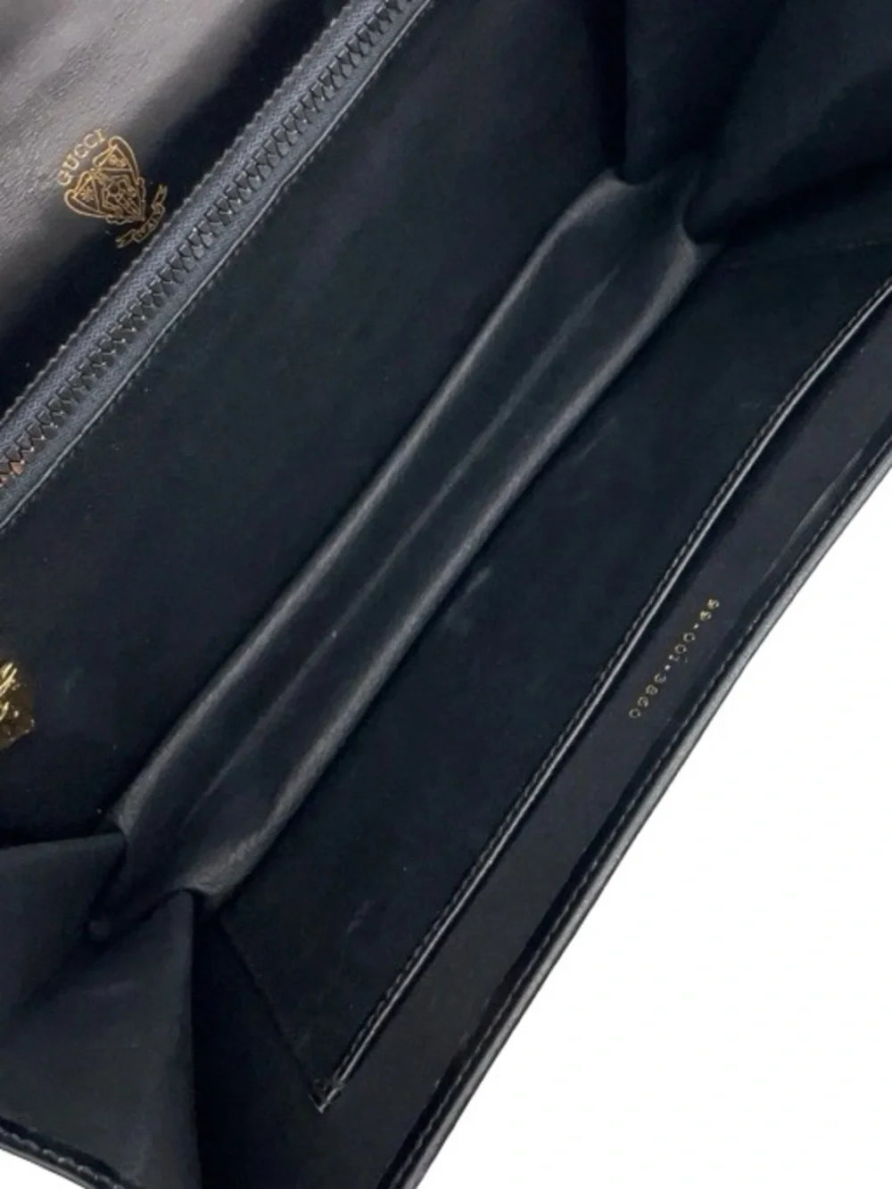Vintage Gucci Black Leather Structured Top Handle Handbag GG Clasp